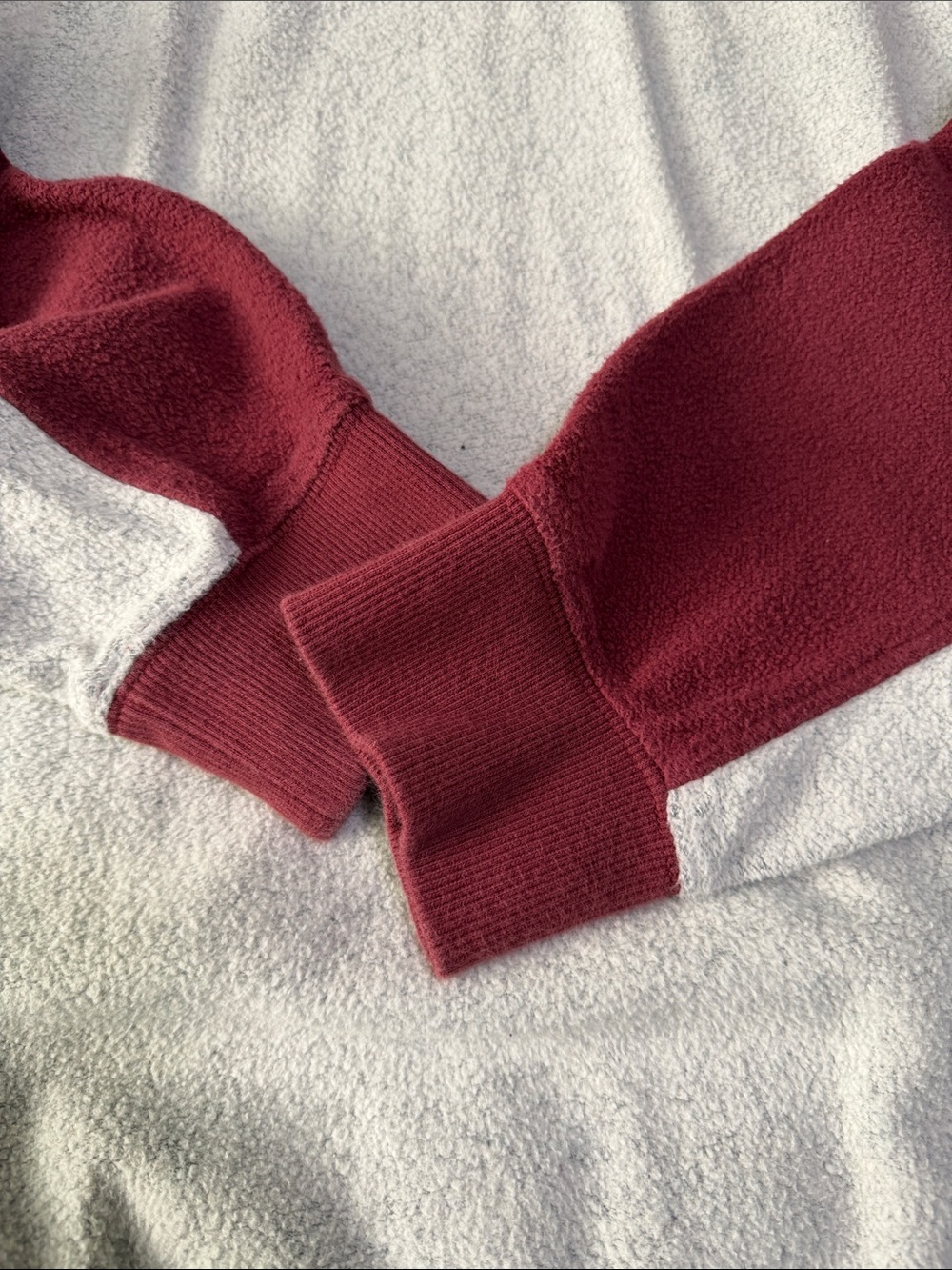 RVCA Maroon and Heather Gray Blocked Hooded Pullover - Picture 5 of 8